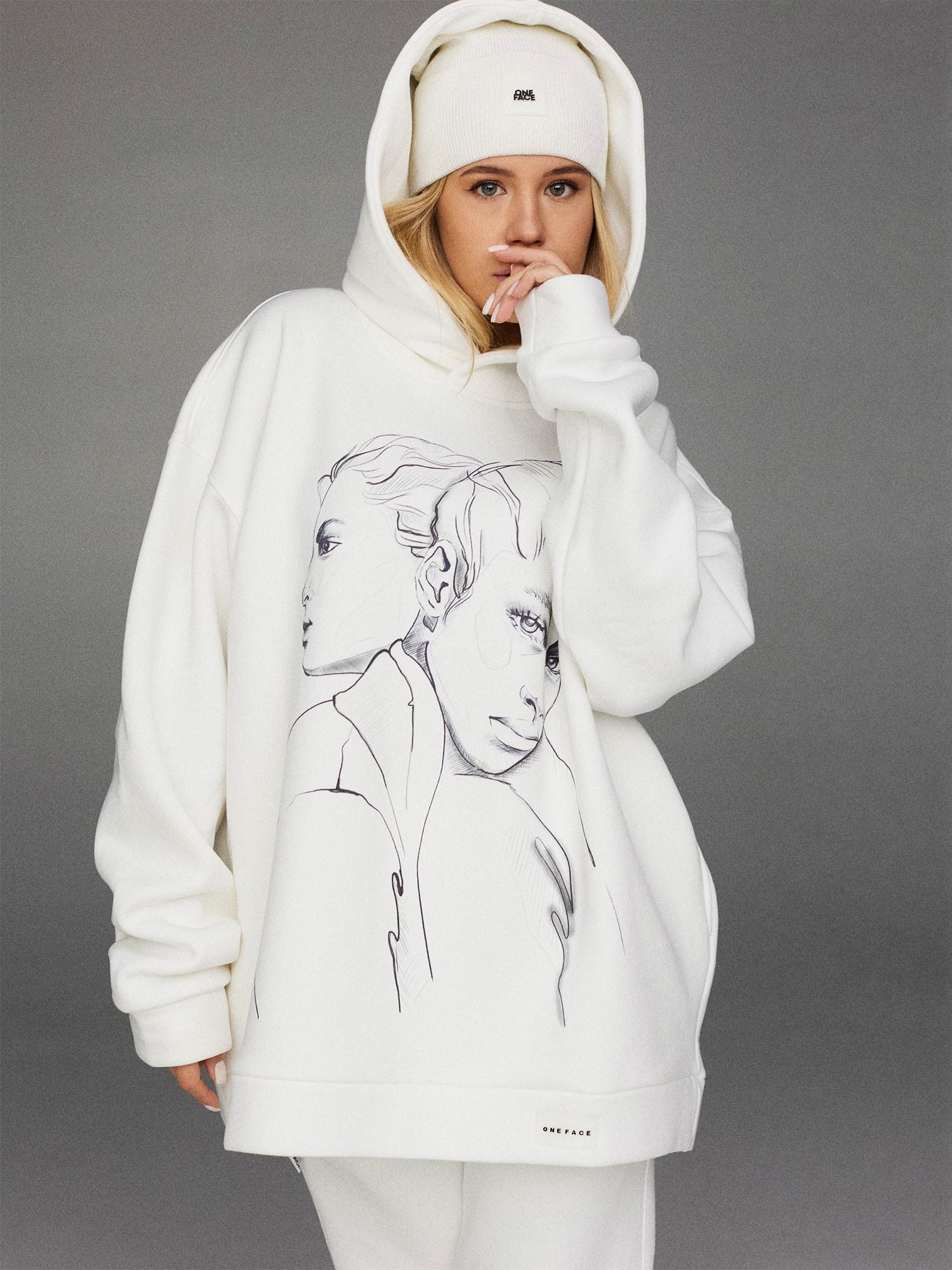 Oversized fleece hoodie