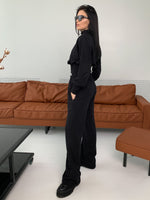 Load image into Gallery viewer, Cropped sweatshirt and flare pants set
