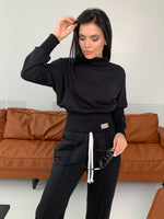 Load image into Gallery viewer, Cropped sweatshirt and flare pants set
