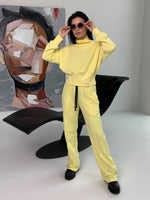 Load image into Gallery viewer, Cropped sweatshirt and flare pants set
